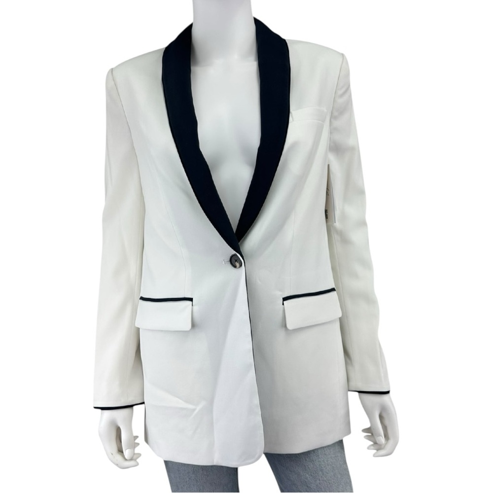 EQUIPMENT NWT White Quincy Tuxedo Blazer Size 00 M0750